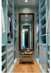 Параллельная гардеробная комната с большим зеркалом Королёв